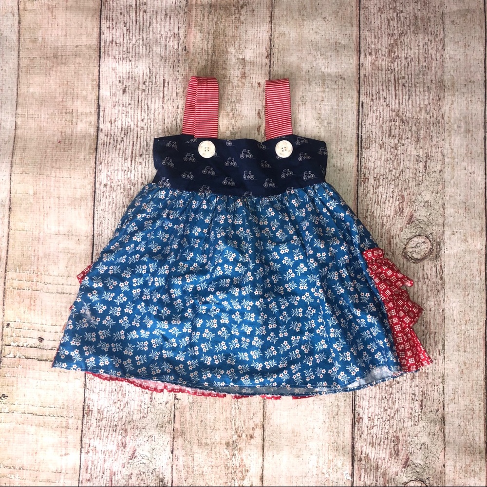 Persnickety ruffle top size 3 bicycle floral